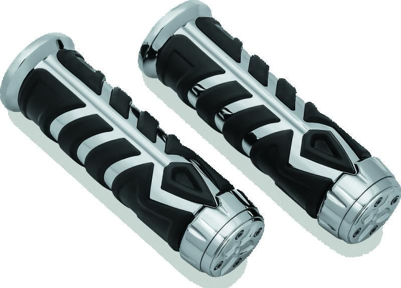 Kuryakyn Spear Grips for 7/8 Inch Bars - Indian Motorcycle Chrome Handlebar Grips Part #5636