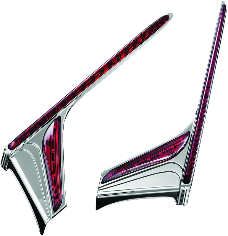 Kuryakyn LED Vertical Rear Light Strips for 2012-2017 Honda GL1800 and F6B Models with Chrome Red Lens
