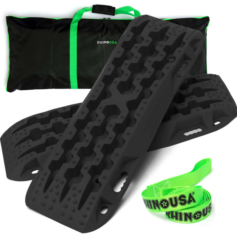Rhino USA Recovery Traction Boards - Black (Pair) | Heavy-Duty Off-Road Tire Traction Solutions