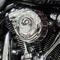 S&S Cycle 2017+ M8 Models Stealth Air Cleaner Kit with Chrome Mini Teardrop Cover