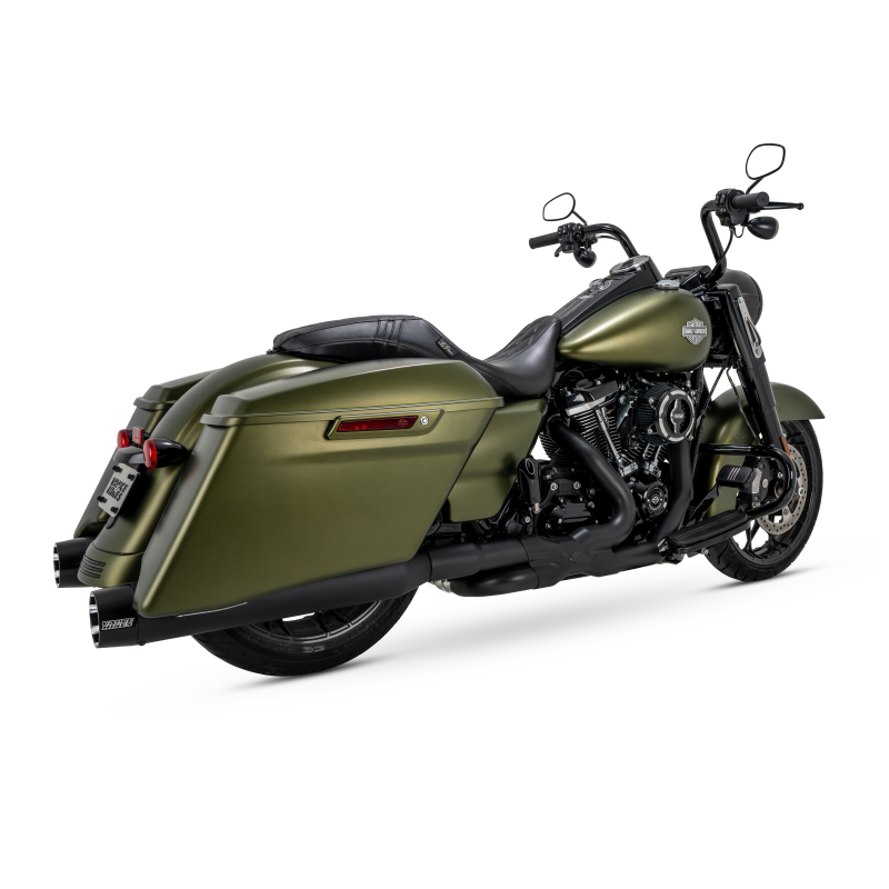 Vance & Hines Blackbird 450 Slip-On Exhaust for Harley Touring Models with Black Contrast End Caps