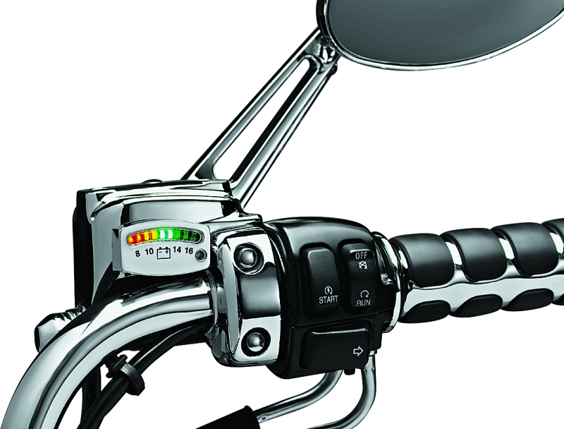 Kuryakyn LED Battery Gauge Universal Chrome Part 4219 for Powersports Vehicles