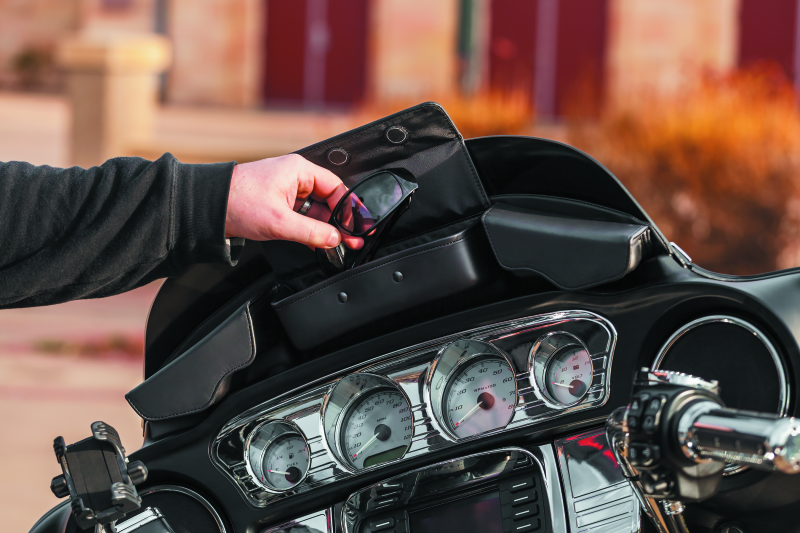 Kuryakyn Batwing Fairing Pouch Bag for Harley Davidson 2014-2015 Models - Black