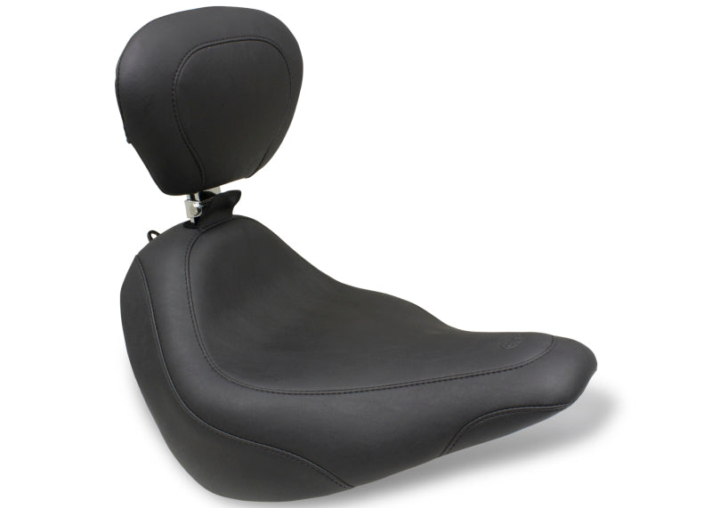 Mustang Motorcycle 18-21 Harley Softail Slim Wide Tripper Solo Seat with Driver Backrest - Black