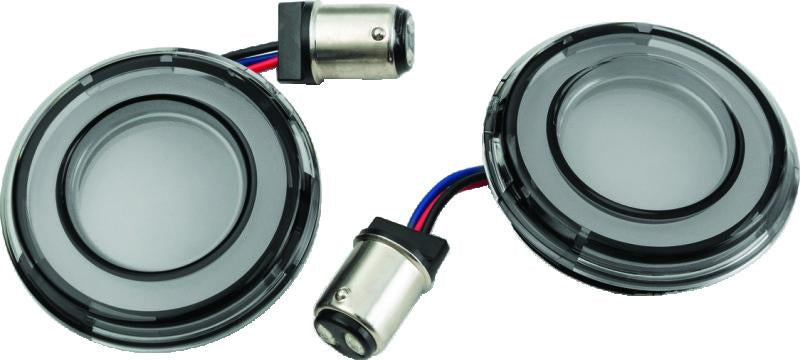 Kuryakyn Tracer L.E.D. Front Turn Signal Insert – White/Amber Light with Smoke Lens, Part 2902