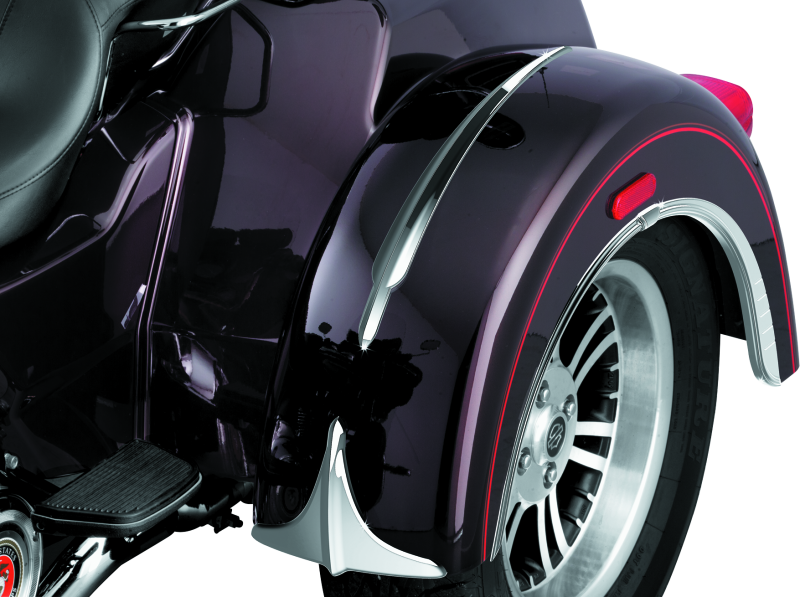 Kuryakyn Rear Fender Accents Leading Edge Chrome for Harley Davidson Trikes - Part 7217