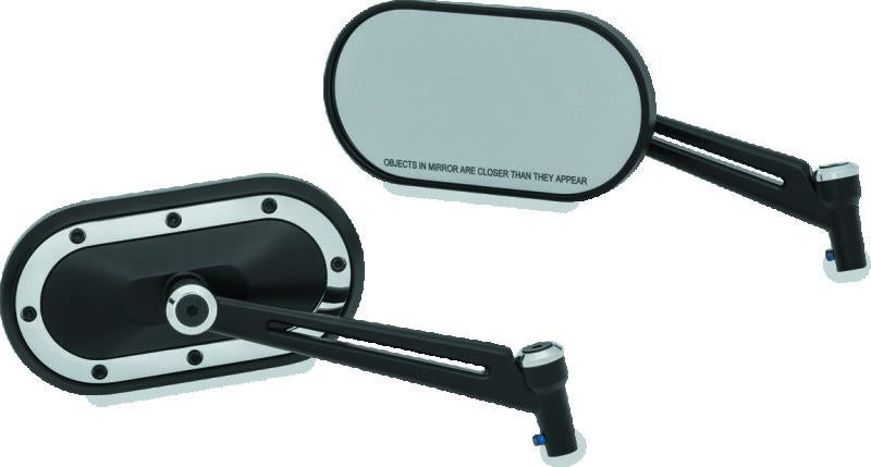 Kuryakyn Heavy Industry Mirrors Satin Black & Chrome – Part #1766 for Harley-Davidson and Powersports Vehicles