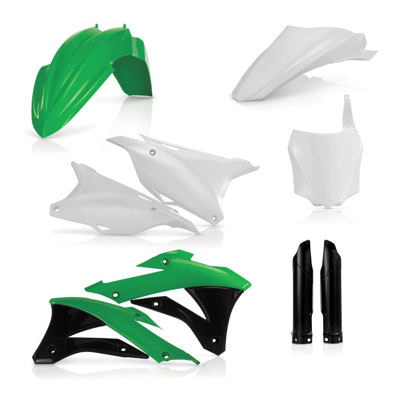 Acerbis 14-21 Kawasaki KX85/100 Full Plastic Kit - Green, White & Black for 2014-2018 Models