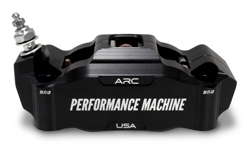 Performance Machine 0052-2427-MB Race Series Radial Mount Brake Caliper with ARC Technology – Left, Black Ano