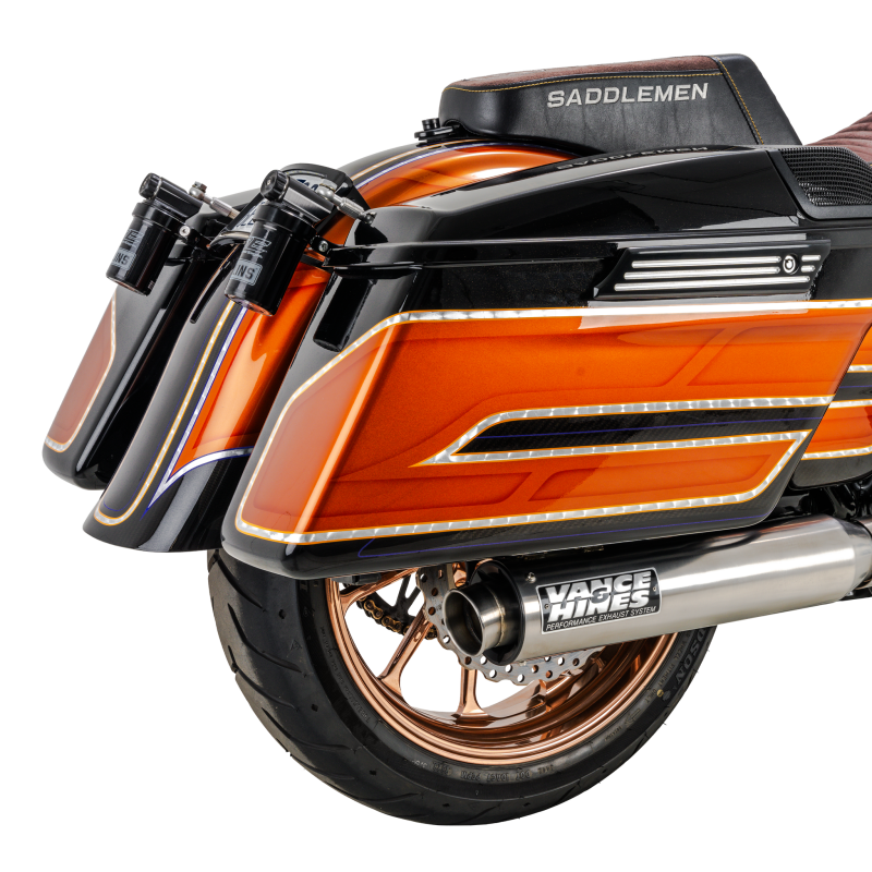 Vance & Hines 27345 Stainless 2-Into-1 Upsweep Exhaust System for Harley-Davidson Touring 2017-2023