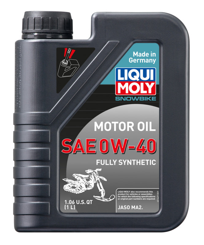 LIQUI MOLY 1L Snowbike Motor Oil SAE 0W-40 – Fully Synthetic Low-Friction Engine Oil for Cold Starts