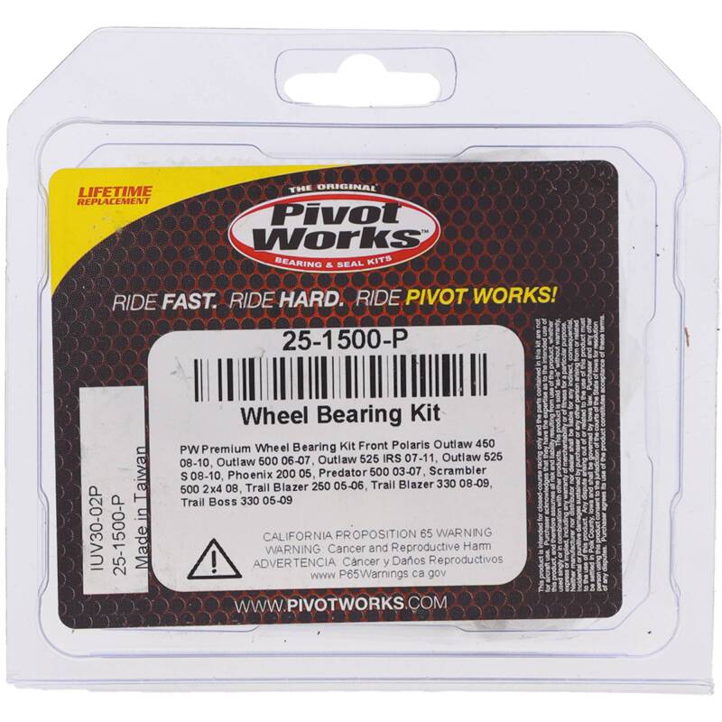Pivot Works Premium Wheel Bearing Kit for Polaris Predator 500 and Similar Models – Part 25-1500-P