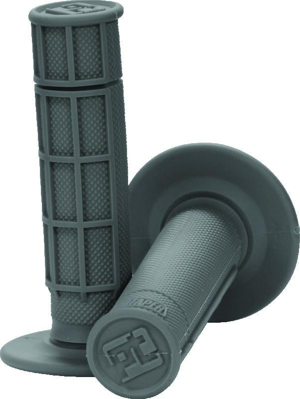 ProTaper Race Cut 1/2 Waffle Grips - Grey for Motocross and Supercross