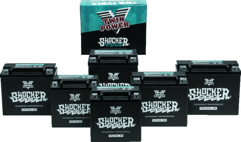 Twin Power YTX-14 Shocker Motorcycle Battery - Heavy-Duty Power for Harley Davidson and Indian FTR 1200