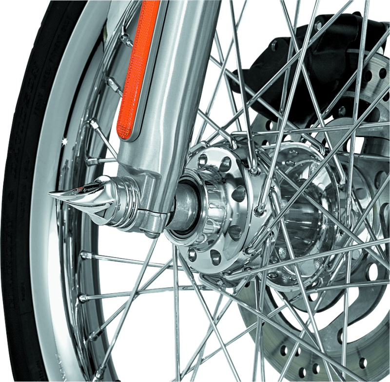 Kuryakyn Twisted Axle Caps Chrome for Harley Davidson Sportster and XL Models