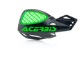 Acerbis Vented Uniko Handguard - Black/Green for MX Bikes, Part Number 2072671043