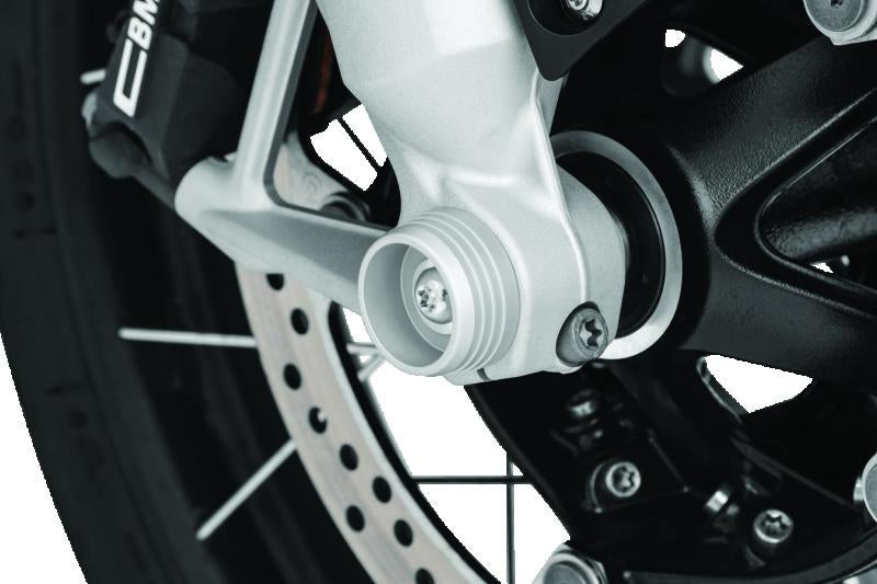 Kuryakyn Lodestar Front Axle Sliders for BMW R1200GS and R1200RT - Silver