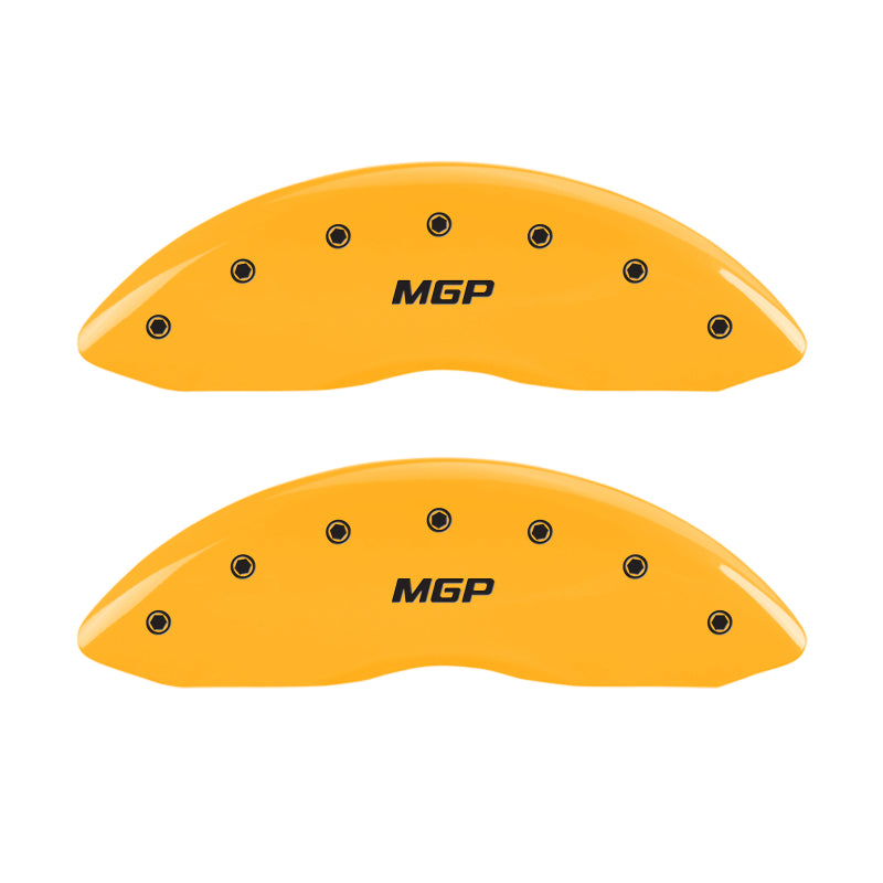 MGP Yellow Finish Caliper Covers for GMC Sierra 2000-2009 – Front & Rear Set with Engraved MGP Logo