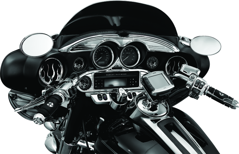 Kuryakyn Flame Speaker Grills Chrome for Harley-Davidson Touring Models Part 3788