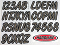 Hardline Boat Lettering Registration Kit 3 in. - Titan Grey and Black