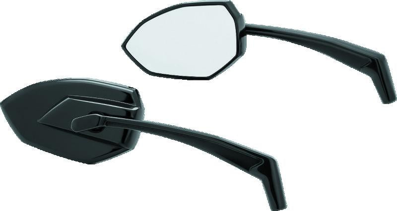 Kuryakyn Phantom Mirrors Gloss Black – Aggressive Angular Design with Secure Adjustability