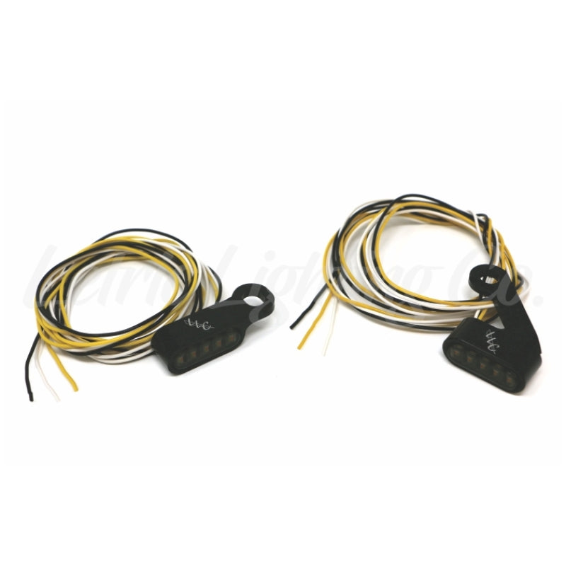Letric Lighting Black Mini Mirror Mounted Front LED Turn Signals - Part LLC-MMM-B