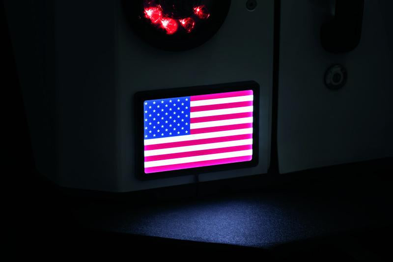 Kuryakyn Freedom Flag LED 4x6 Inch Black - Patriotism LED Accent for Powersports Vehicles