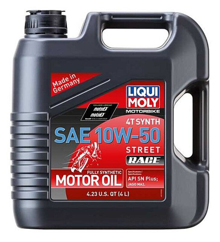 LIQUI MOLY 4L Motorbike 4T Synthetic SAE 10W50 Street Race Engine Oil for Powersports