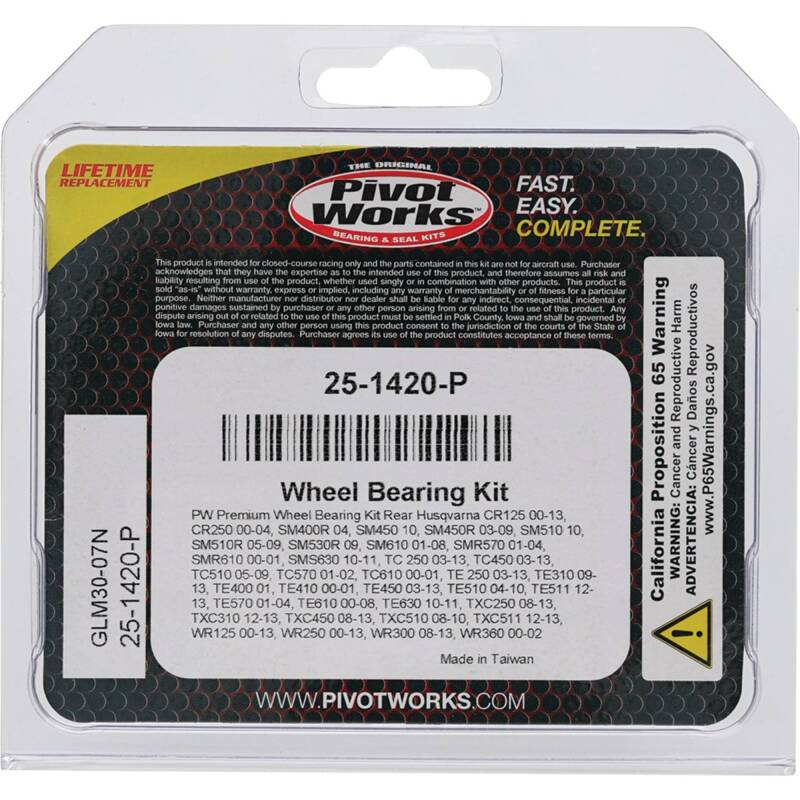 Pivot Works Premium Wheel Bearing Kit for Husqvarna TE310 2009-2012