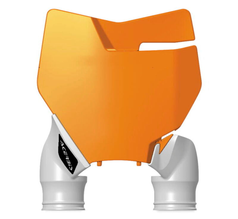 Acerbis KTM SX125/150/250 Front Number Plate with Raptor Design in Orange and White, Part Number 2527425321