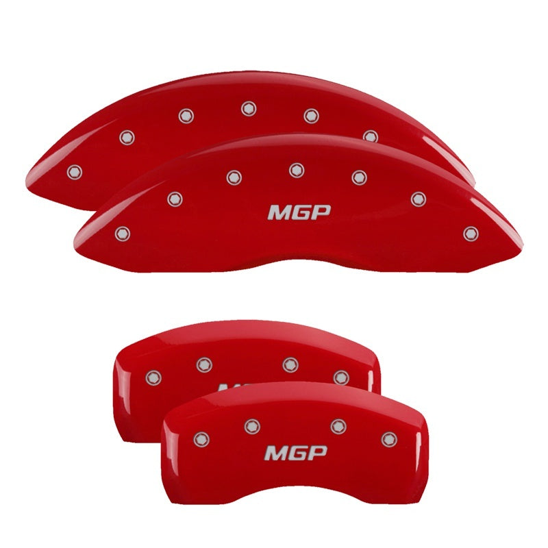 MGP 10247SMGPRD Brake Caliper Covers for 2019-2020 Ford Edge, Red Powder Coat with Engraved Silver Characters