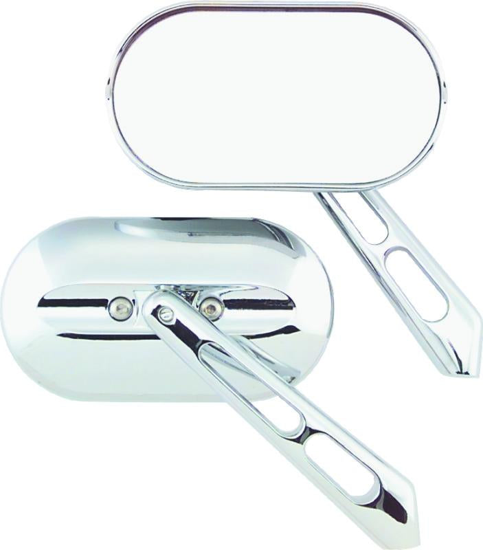 Kuryakyn Magnum Mirrors Small Flat Glass Chrome – Durable Powersports Side Mirrors with Sturdy Stems and Adjustable Ball Joint