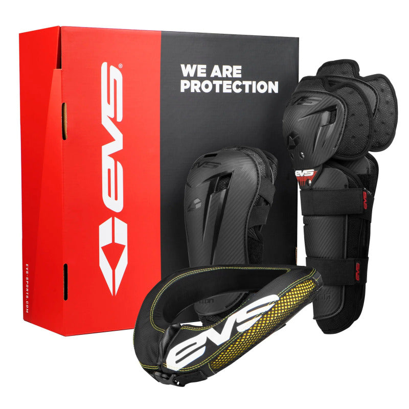 EVS Slam Combo Youth Powersports Protective Gear Set with Knee and Elbow Pads and R2 Race Collar