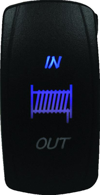 DragonFire Racing Lighted Switch Winch In/Out Blue – Durable Waterproof Power Switch for Powersports