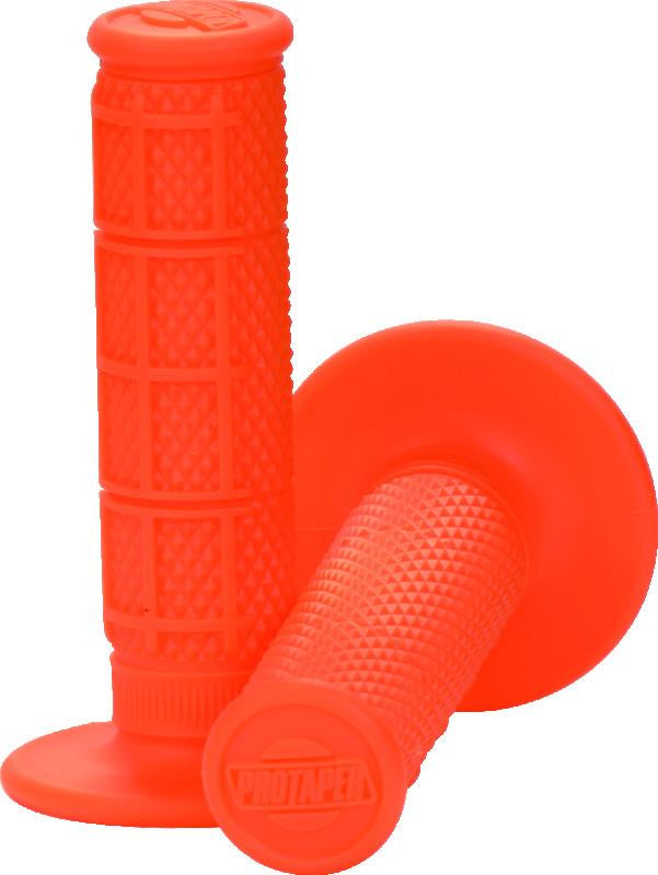 ProTaper 1/3 Waffle Grips - Orange for Powersports with Enhanced Traction and Comfort