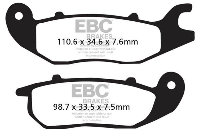 EBC Powersports Double-H Sintered HH Brake Pads for Honda CBR 125 R (Part FA375HH)