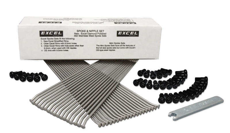 Excel Front Spoke and Black Nipple Set (Part No. XS9-11207K) for Powersports - 36 Pack