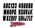 Hardline Boat Lettering Registration Kit 3 inch - 350 Black Solid