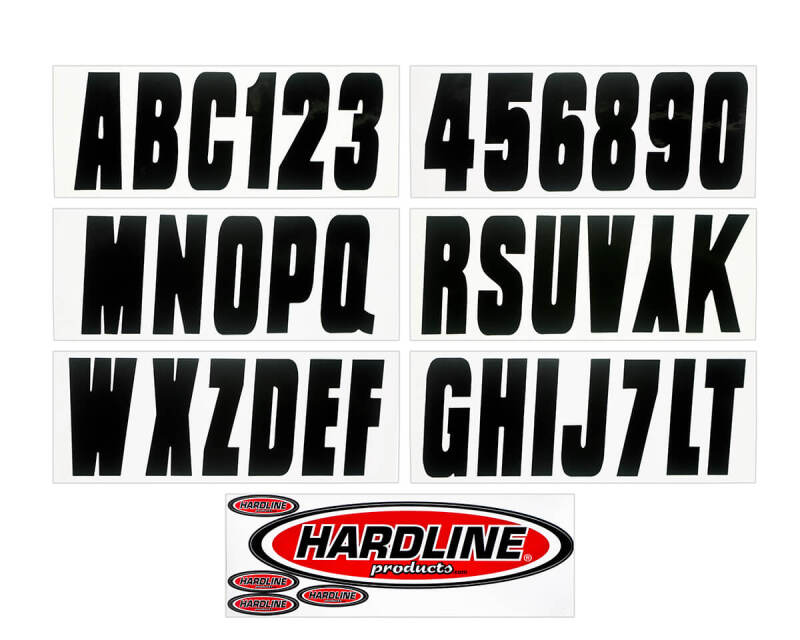 Hardline Boat Lettering Registration Kit 3 inch - 350 Black Solid
