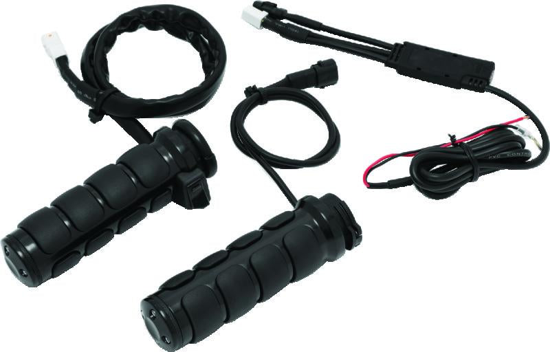 Kuryakyn Heated ISO Grips Dual Cable Gloss Black - Model 6473 for Harley-Davidson