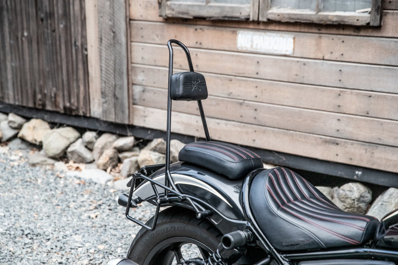 Burly Brand 21-24 Honda Rebel 1100 Tall Sissy Bar - Black with Pad