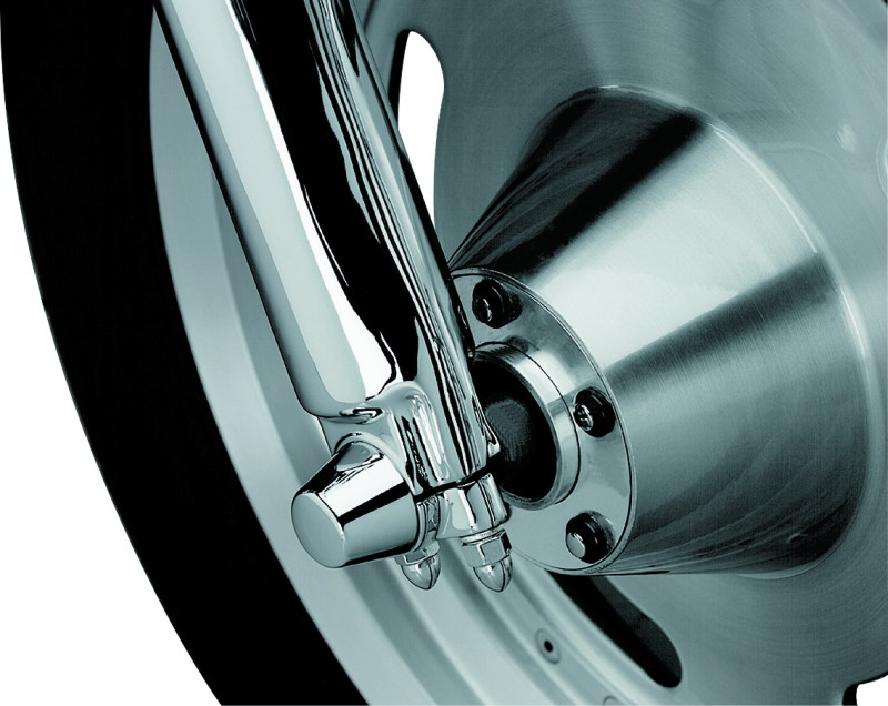 Kuryakyn Chrome Front Axle Nut Caps for Harley Davidson Touring Models