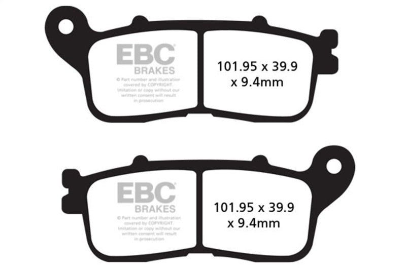 EBC Powersports Double-H Sintered Brake Pads for Honda VFR1200F and VFR1200X Models
