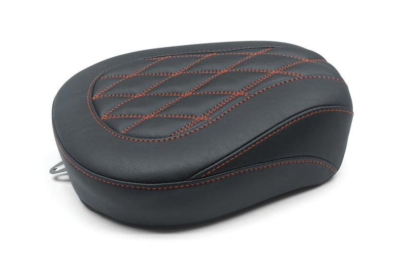 Mustang Motorcycle Wide Tripper FL Touring Passenger Seat with Red Diamond Stitch for Harley 2008-2021