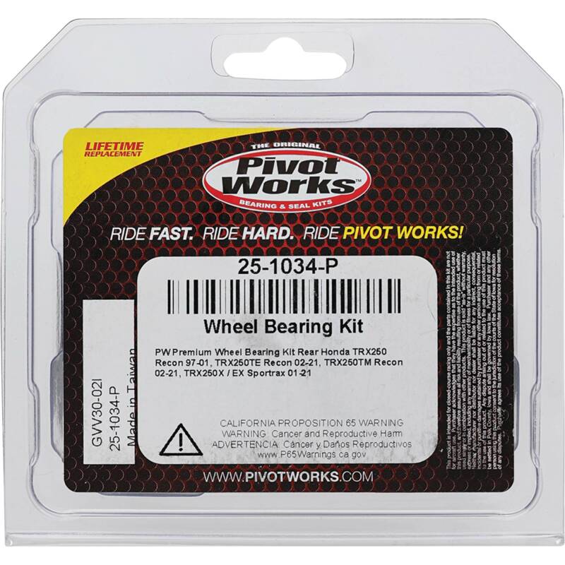 Pivot Works Premium Wheel Bearing Kit - Part Number 25-1034-P for Powersports Vehicles