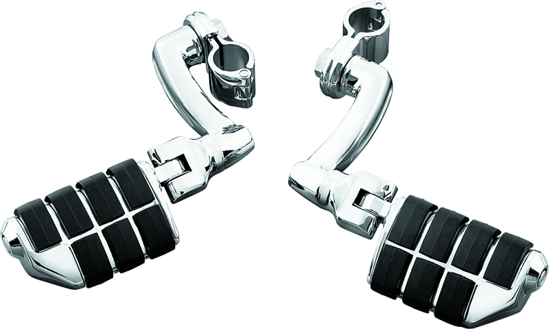 Kuryakyn Longhorn Offset Dually ISO Pegs with 1-1/4 Inch Clamp in Chrome - Model 4575