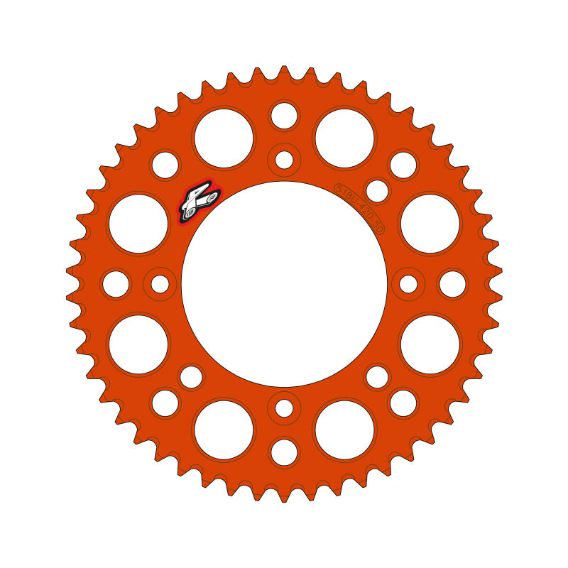 Renthal 2025 KTM 65 Rear Chain Wheel - Orange, Part Number 518U-420-48GPOR