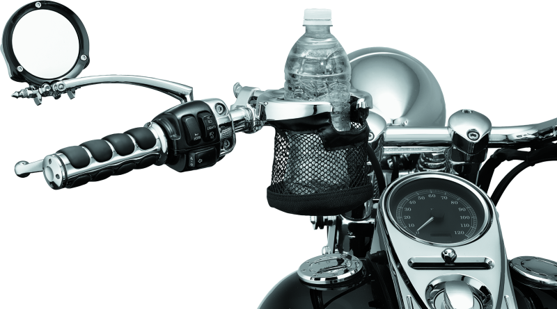 Kuryakyn Drink Holder with Mesh Basket 1 Inch Clamp Chrome for Powersports Vehicles