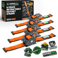 Rhino USA Retractable Ratchet Straps, 2-Pack 1 Inch x 10 Feet, Orange