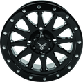 QuadBoss Wagon 14x7 Wheel with 5+2 Offset and 4x110 Bolt Pattern - Milled Black Finish